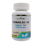 Vitamina D3 + K2 Magnesio Zinc 30 cápsulas Natural Health