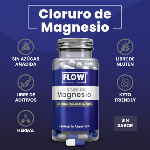 Cloruro de Magnesio 100 cápsulas Flow