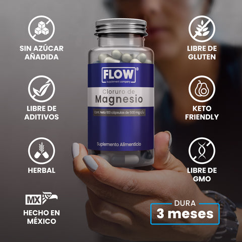 Cloruro de Magnesio 100 cápsulas Flow