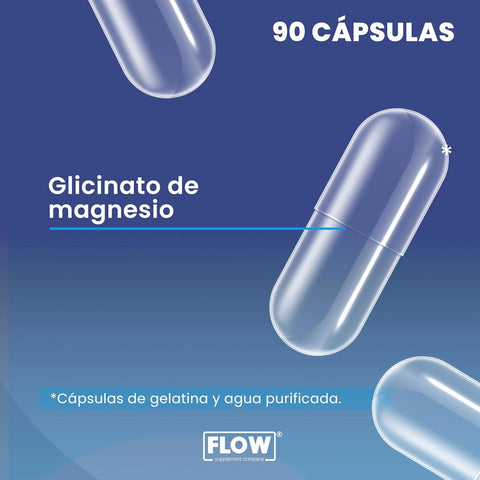 Glicinato de Magnesio de 500 mg 90 cápsulas FLOW