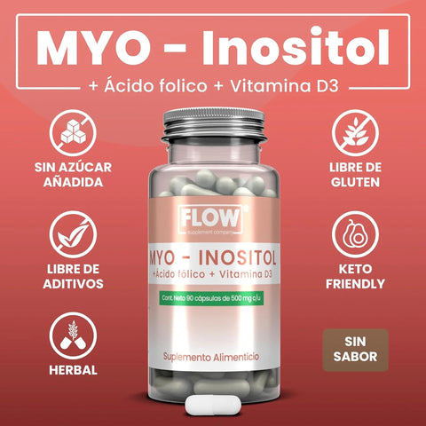 Myo Inositol 90 cápsulas 500 mg FLOW