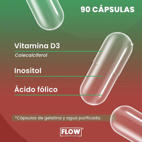 Myo Inositol 90 cápsulas 500 mg FLOW