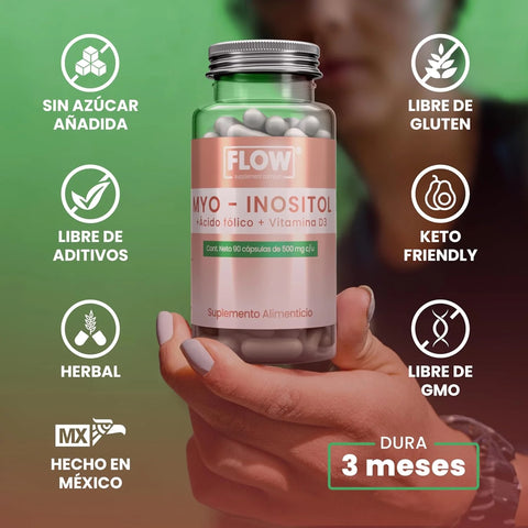 Myo Inositol 90 cápsulas 500 mg FLOW