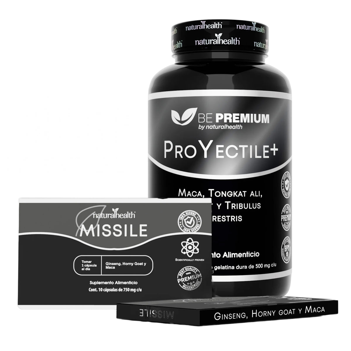 ProYectile+ 120 cáps y 2 carteras de 10 caps Missile Natural Health