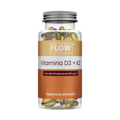 Vitamina D3 + K2 90 capsulas Flow.
