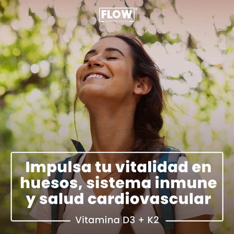 Vitamina D3 + K2 90 capsulas Flow.